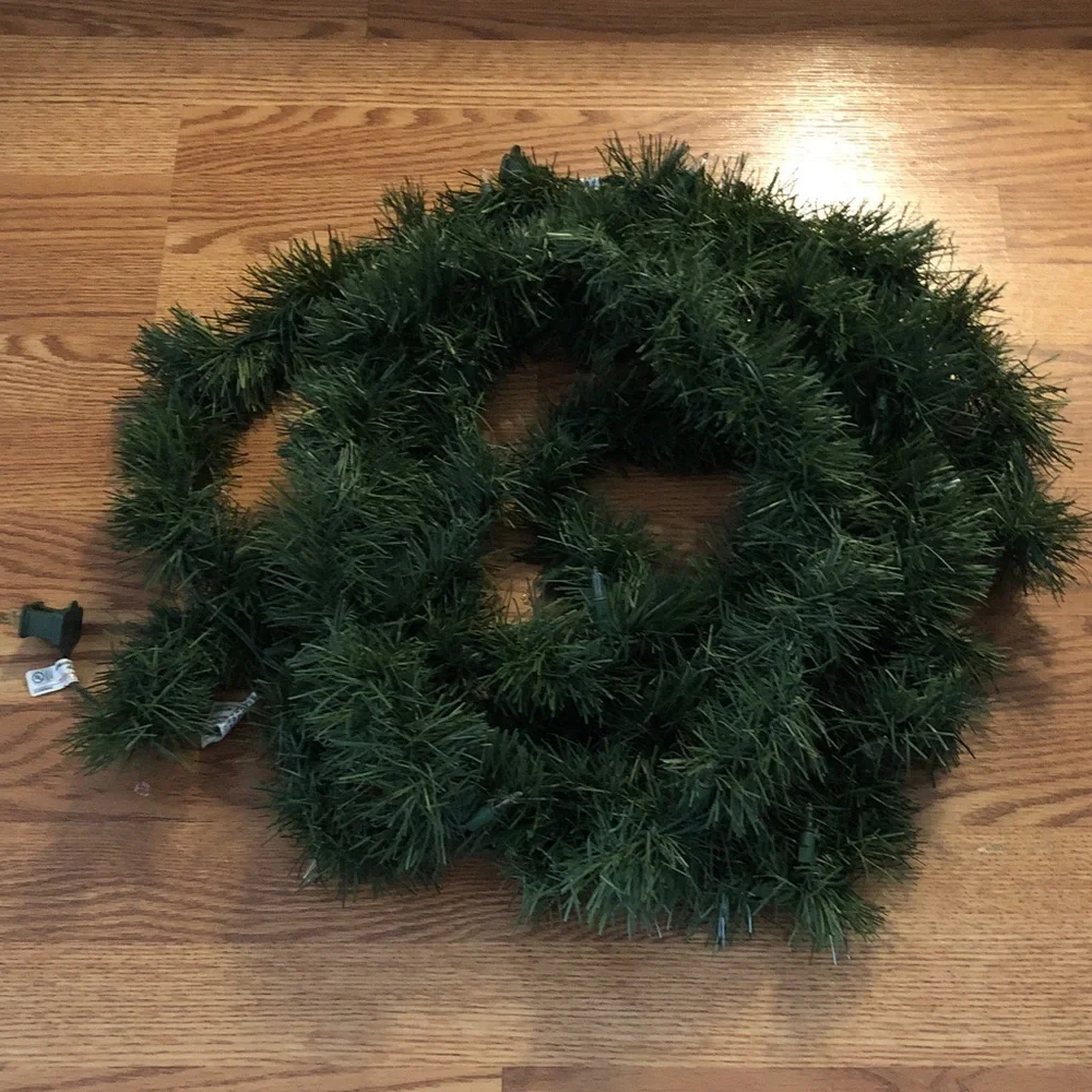 White Lighted Holiday Garland